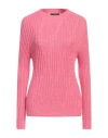 Aragona Woman Sweater Fuchsia Size 6 Cotton In Pink
