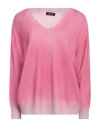 Aragona Woman Sweater Fuchsia Size 8 Virgin Wool In Pink