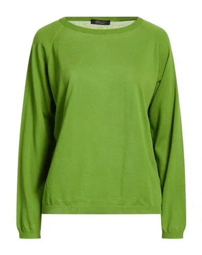 Aragona Woman Sweater Green Size 8 Cotton