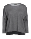 Aragona Woman Sweater Grey Size L Merino Wool In Grey