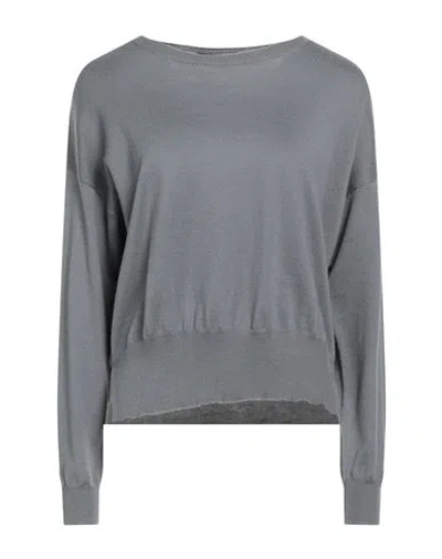 Aragona Woman Sweater Gunmetal Size 10 Merino Wool In Gray