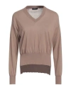 Aragona Woman Sweater Khaki Size 10 Cotton In Beige