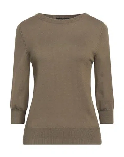 Aragona Woman Sweater Khaki Size 12 Virgin Wool In Beige