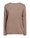 Aragona Woman Sweater Khaki Size 6 Cotton In Brown