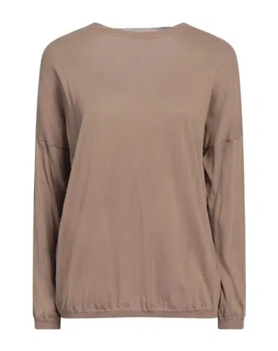 Aragona Woman Sweater Khaki Size 6 Cotton In Brown