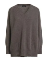 Aragona Woman Sweater Khaki Size 8 Cashmere In Gold