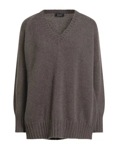 Aragona Woman Sweater Khaki Size 8 Cashmere In Gold