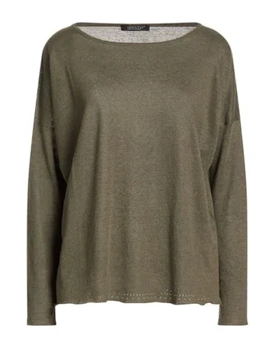 Aragona Woman Sweater Khaki Size 8 Linen, Cotton In Gray