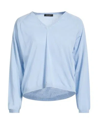 Aragona Woman Sweater Light Blue Size 10 Cotton