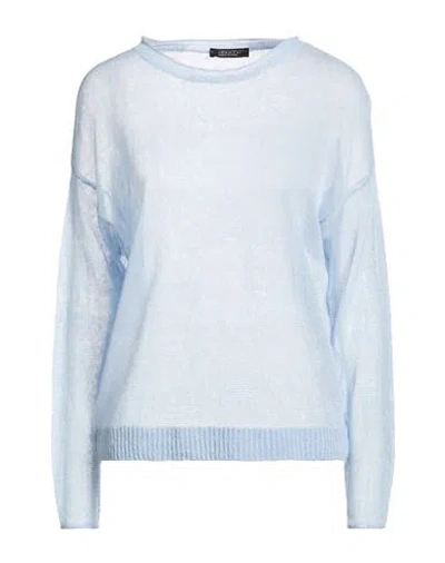 Aragona Woman Sweater Light Blue Size 8 Linen
