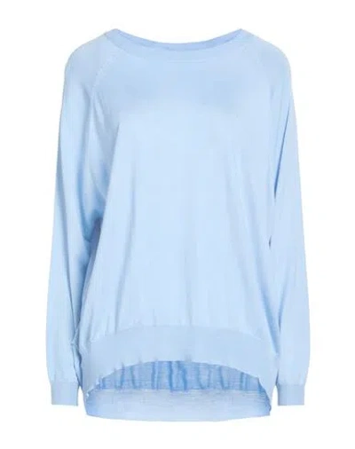 Aragona Woman Sweater Light Blue Size 8 Silk, Cashmere