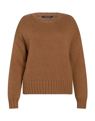 Aragona Woman Sweater Light Brown Size 6 Cashmere