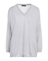 Aragona Woman Sweater Light Grey Size 8 Merino Wool In Light Grey