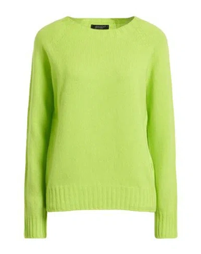 Aragona Woman Sweater Lime Green Size 10 Wool, Cashmere