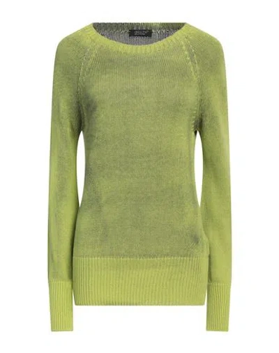 Aragona Woman Sweater Lime Green Size 6 Cotton