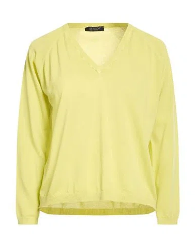 Aragona Woman Sweater Lime Green Size 8 Cotton