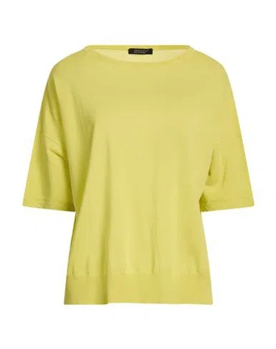 Aragona Woman Sweater Lime Green Size 8 Cotton