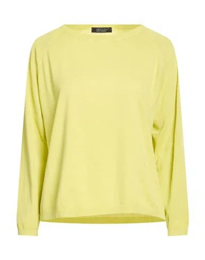 Aragona Woman Sweater Lime Green Size 8 Cotton In Yellow