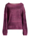 Aragona Woman Sweater Mauve Size 10 Merino Wool In Purple