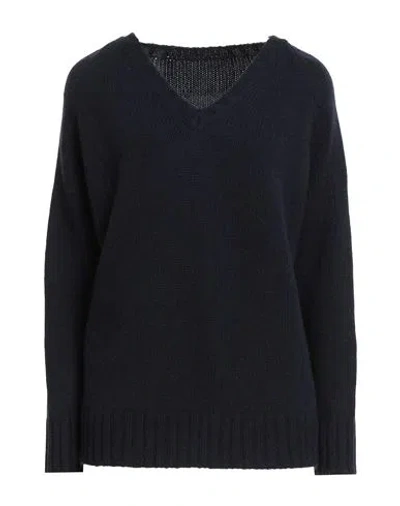 Aragona Woman Sweater Midnight Blue Size 10 Cashmere In Black