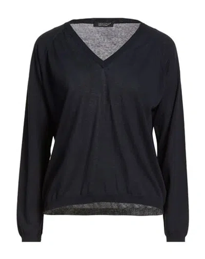 Aragona Woman Sweater Midnight Blue Size 10 Cotton In Black