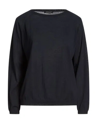 Aragona Woman Sweater Midnight Blue Size 12 Cotton In Black