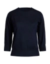 Aragona Woman Sweater Midnight Blue Size 12 Merino Wool In Black