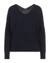 Aragona Woman Sweater Midnight Blue Size 8 Cashmere