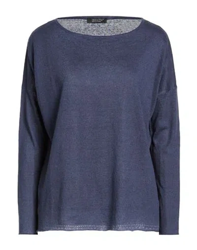 Aragona Woman Sweater Midnight Blue Size 8 Linen, Cotton In Black
