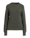 Aragona Woman Sweater Military Green Size 10 Cashmere