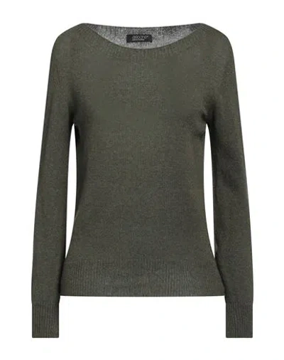 Aragona Woman Sweater Military Green Size 10 Cashmere