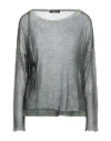 Aragona Woman Sweater Military Green Size 6 Linen In Green