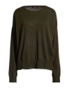 Aragona Woman Sweater Military Green Size 10 Merino Wool In Green