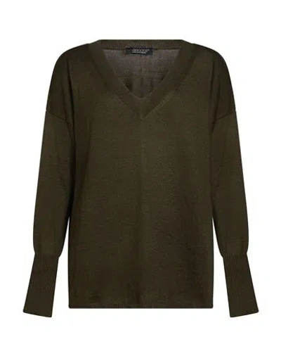 Aragona Woman Sweater Military Green Size 6 Merino Wool