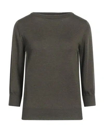 Aragona Woman Sweater Military Green Size 6 Merino Wool
