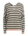 Aragona Woman Sweater Military Green Size 8 Cashmere In Multi