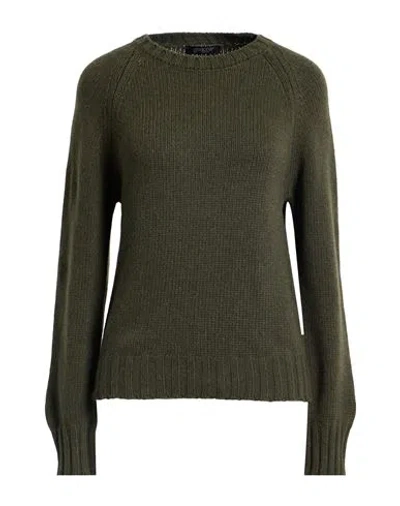 Aragona Woman Sweater Military Green Size 8 Cashmere