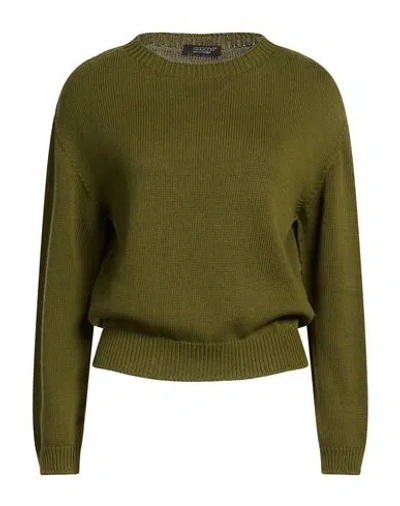 Aragona Woman Sweater Military Green Size 8 Cotton