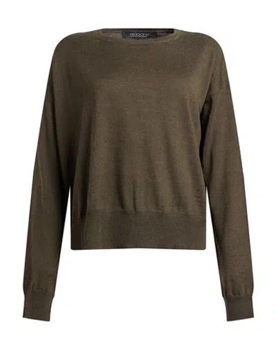 Aragona Woman Sweater Military Green Size 8 Merino Wool