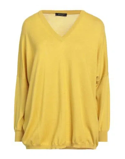 Aragona Woman Sweater Mustard Size 8 Merino Wool In Yellow