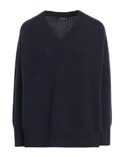 Aragona Woman Sweater Navy Blue Size 10 Cashmere