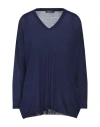 Aragona Woman Sweater Navy Blue Size 12 Merino Wool