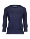 Aragona Woman Sweater Navy Blue Size 12 Merino Wool