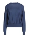 Aragona Woman Sweater Navy Size 10 Merino Wool In Blue
