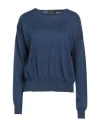 Aragona Woman Sweater Navy Size 6 Merino Wool In Blue