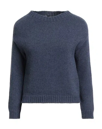 Aragona Woman Sweater Navy Size 8 Cashmere In Blue