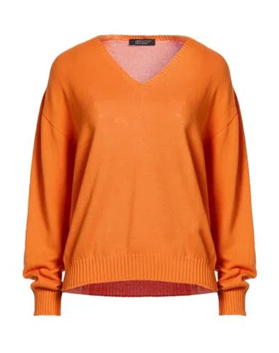 Aragona Woman Sweater Orange Size 10 Cotton