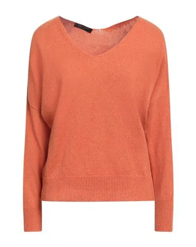 Aragona Woman Sweater Orange Size 6 Cashmere