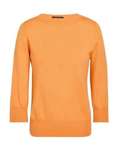 Aragona Woman Sweater Orange Size 8 Merino Wool In Orange