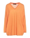 Aragona Woman Sweater Orange Size 6 Merino Wool